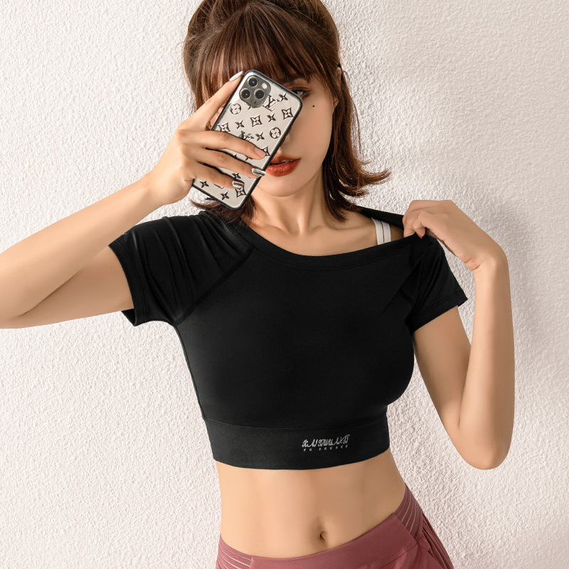 1.Áo croptop gym yoga nữ cổ tròn DX062-265k SALE 155k (1)