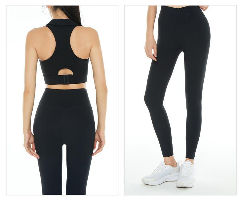 1.Fullset gym yoga nữ quần quần dài áo bra cổ bẻ chất lulu đẹp CK137+WX136-650k SALE 450k (3)