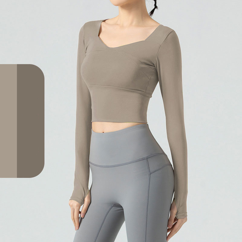 2.Áo croptop dài tay gym yoga, pickleball, tennis nữ cao cấp MTWCX0210-255k SALE 155k