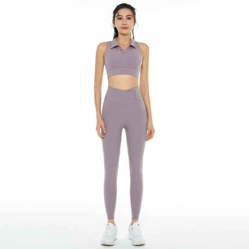 2.Fullset gym yoga nữ quần quần dài áo bra cổ bẻ chất lulu đẹp CK137+WX136-650k SALE 450k (1)