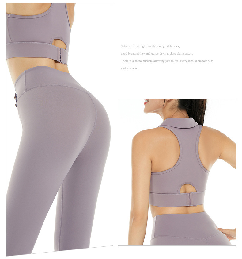 2.Fullset gym yoga nữ quần quần dài áo bra cổ bẻ chất lulu đẹp CK137+WX136-650k SALE 450k (3)