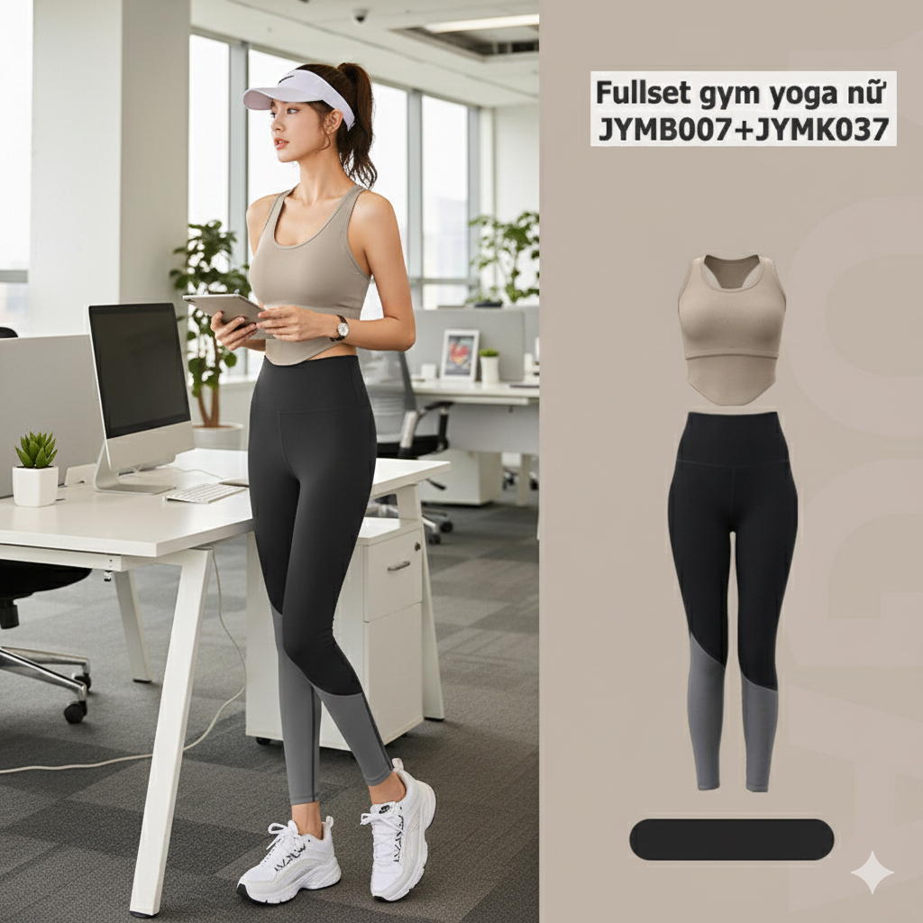Fullset gym yoga quần dài và áo bra nữ JYMB007+JYMK037 (3)