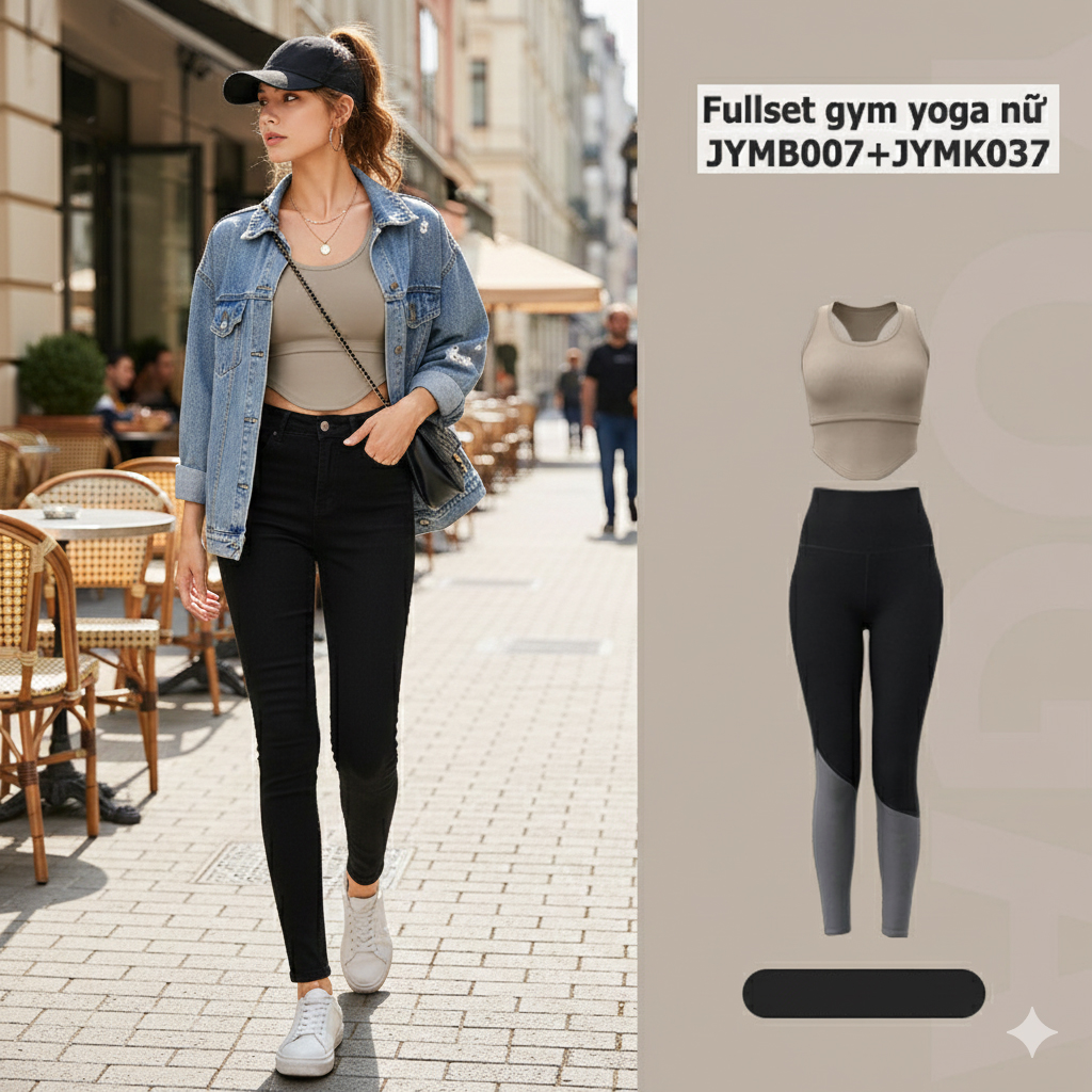Fullset gym yoga quần dài và áo bra nữ JYMB007+JYMK037 (5)