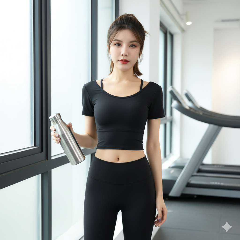 Áo Croptop có đệm ngực phối dây vai CRT024
